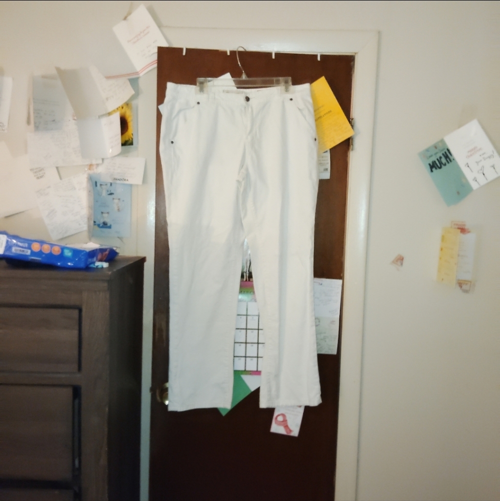 Pilcro and the Letterpress White Straight Leg Pants